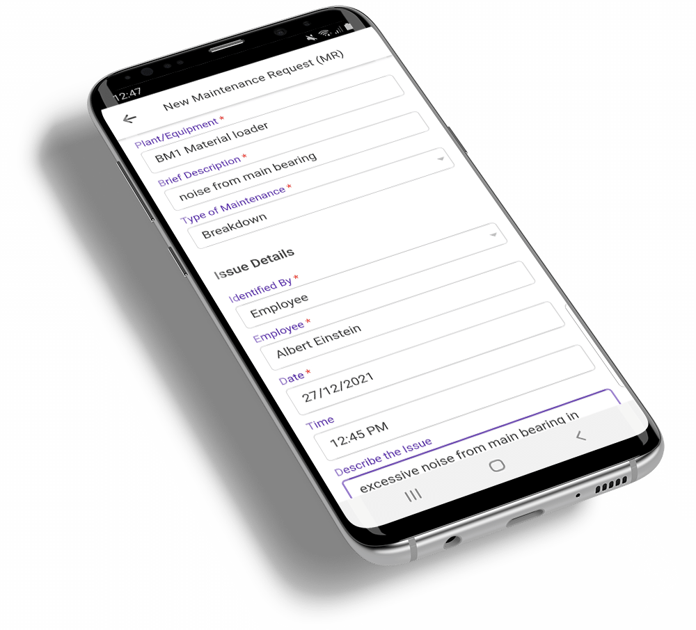 Mango Maintenance on mobile app