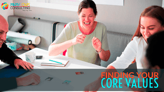 People sitting around the table finding company values